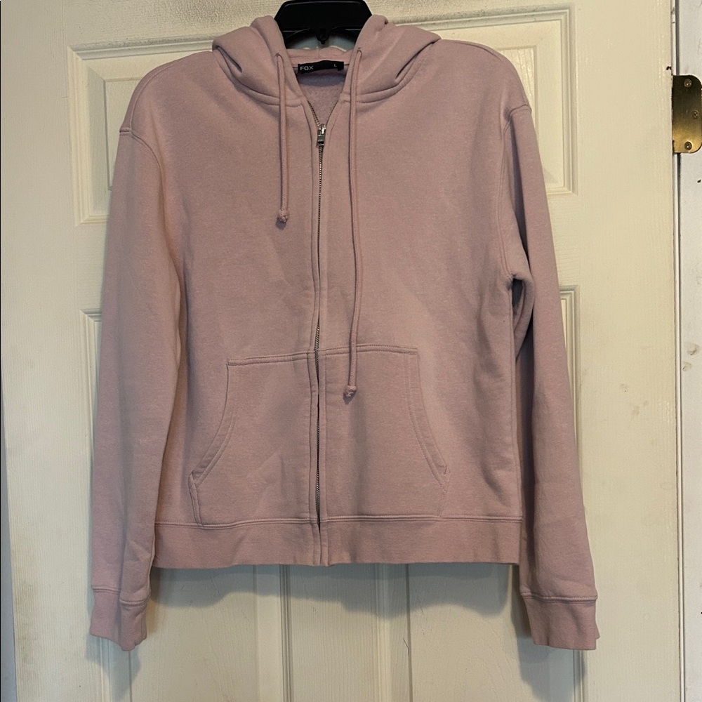 Fox Full Zip Light Pink Hoodie Size Large